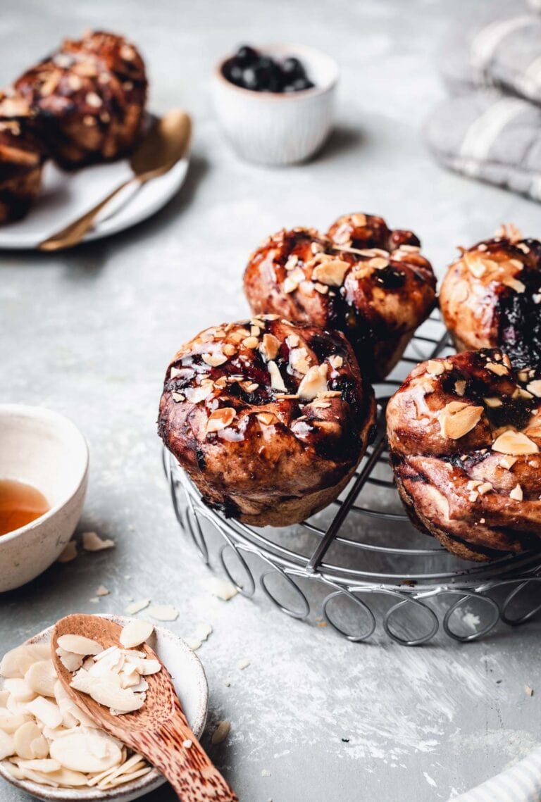 Vegan Blueberry Cinnamon Knot Rolls Pillowy Soft & Tender My Vegan