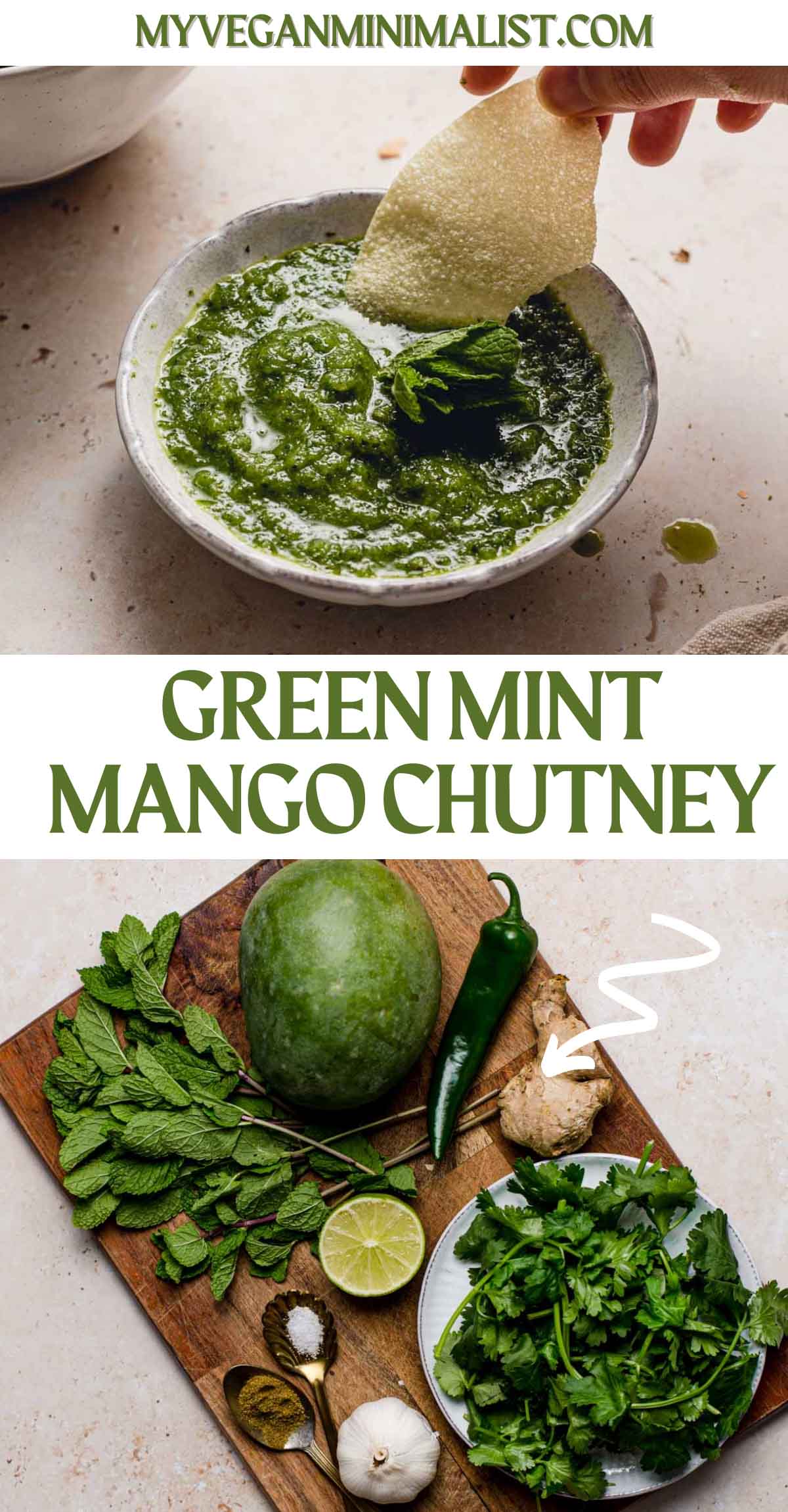 Green Mint & Mango Chutney (Raw, Healthy & Easy Relish) - My Vegan ...