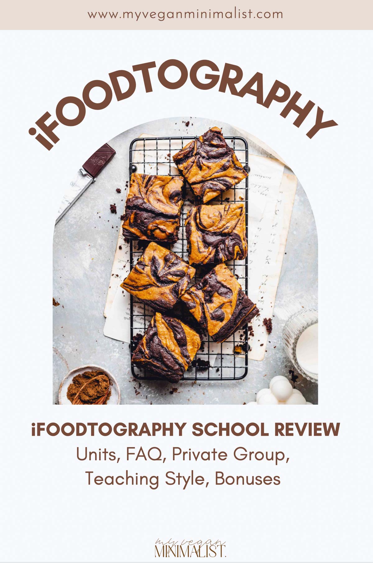 A graphic containing the text 'iFoodtography' with an image of a brownie in the middle.