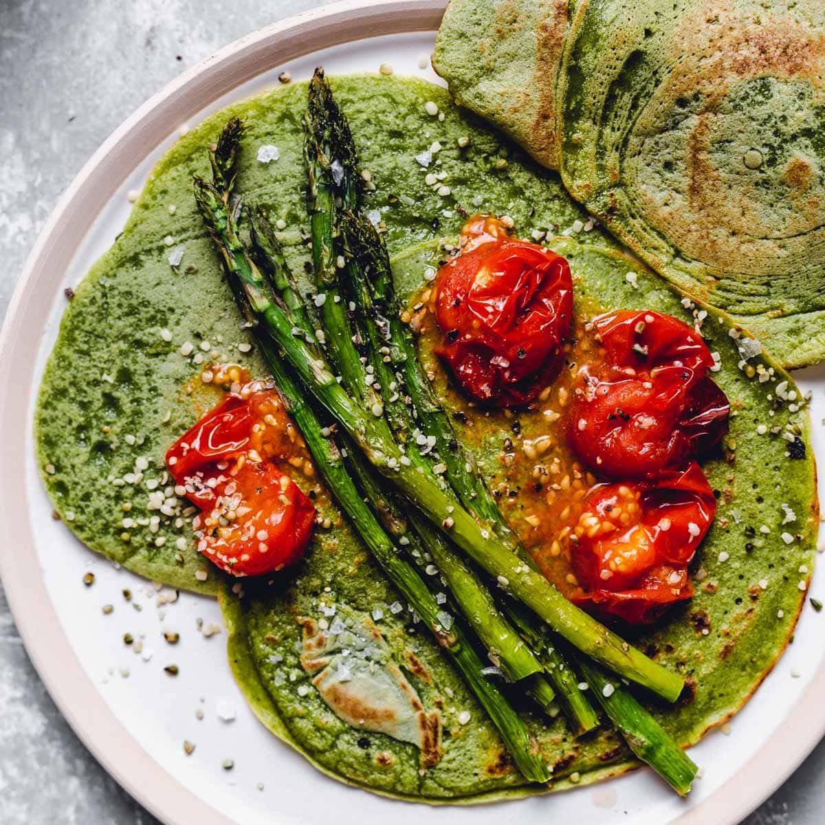 Super Green Savory Spinach Crepes (Thin Pancakes, Vegan)-image