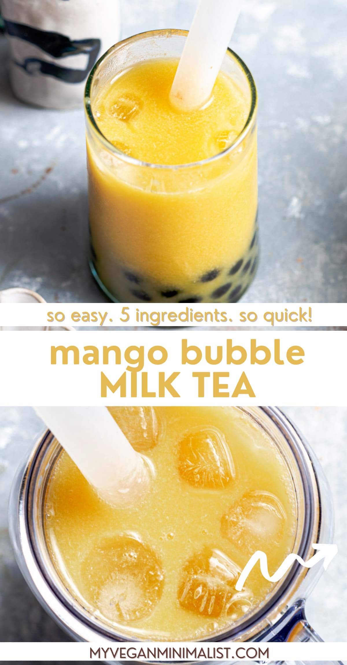 Mango Bubble Milk Tea My Vegan Minimalist