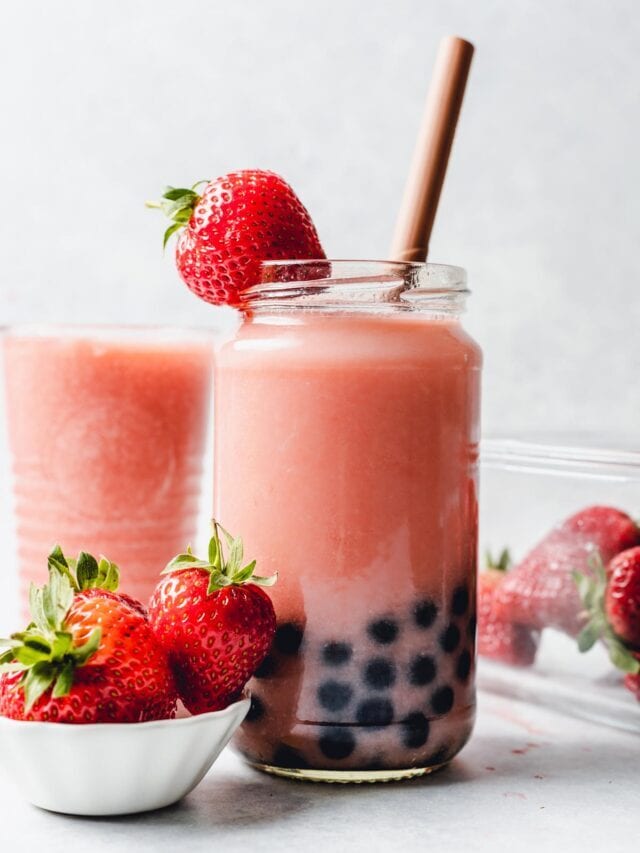 Strawberry Milk  Tea - Boba