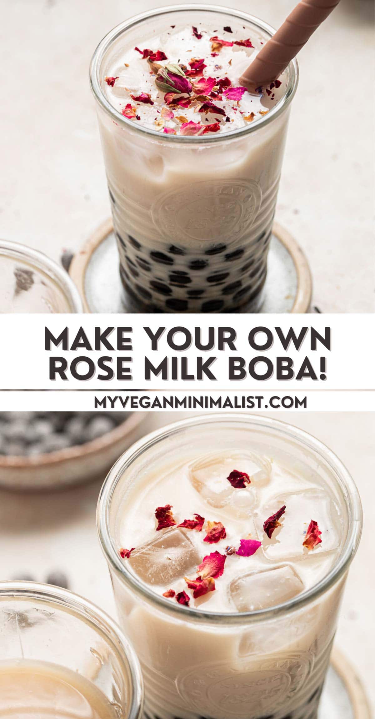 Rose Bubble Milk Tea Boba My Vegan Minimalist