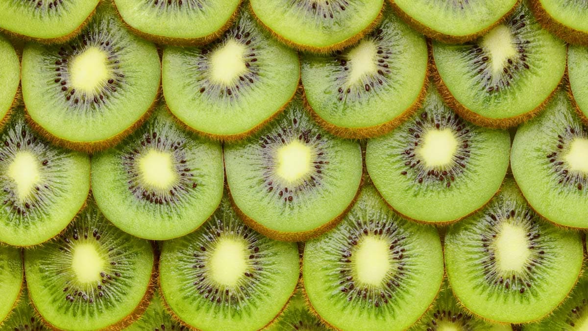 Green, fuzzy fruit now at the market, Food