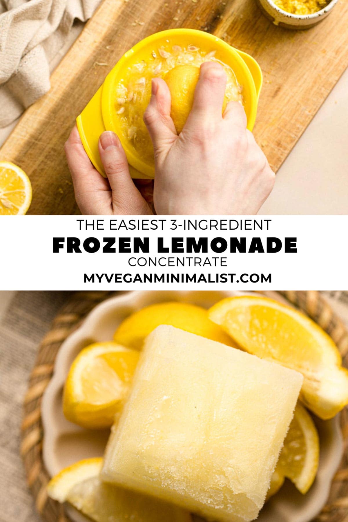 Easy Homemade Frozen Lemonade Concentrate - My Vegan Minimalist