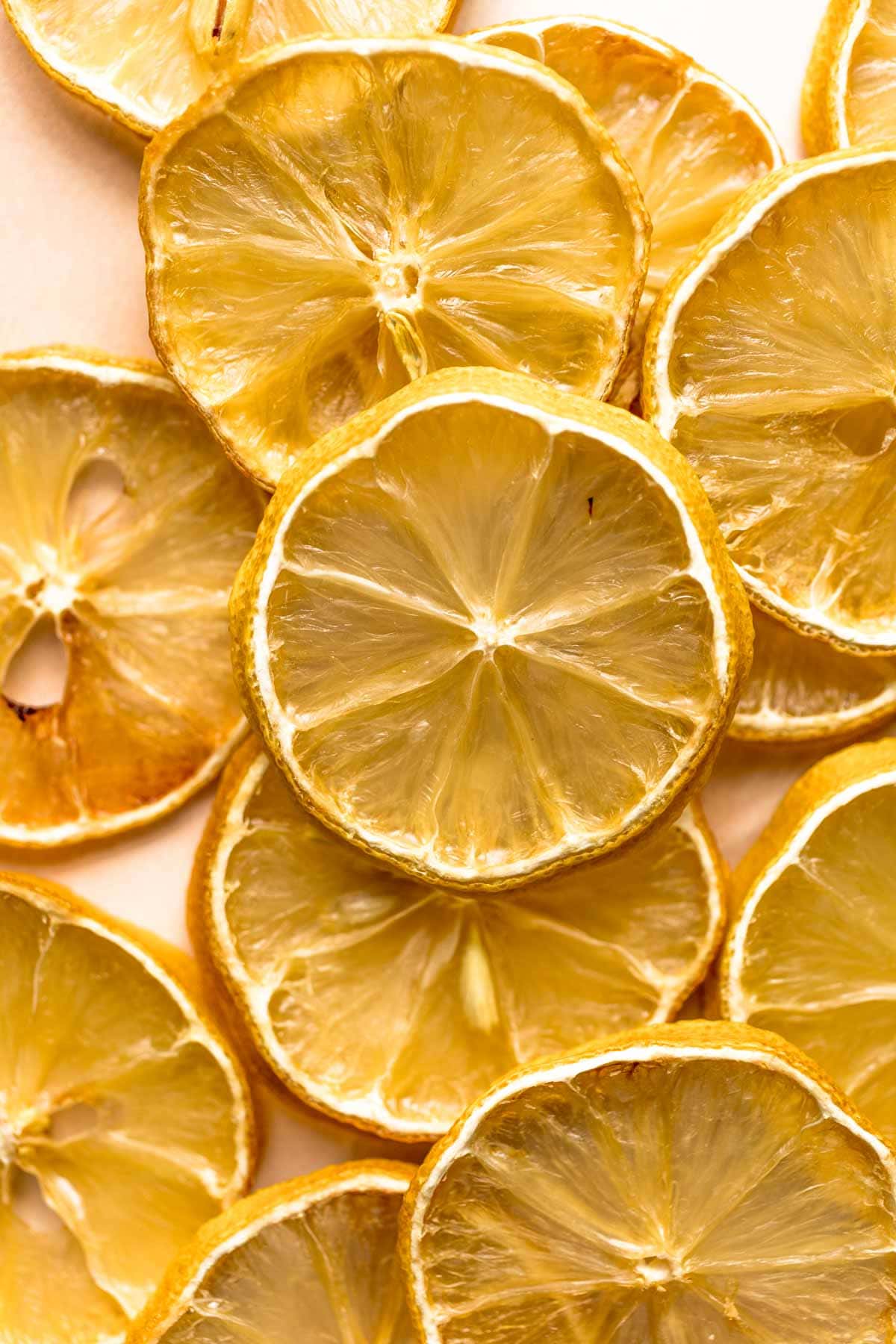 A pile of dried lemon slices.