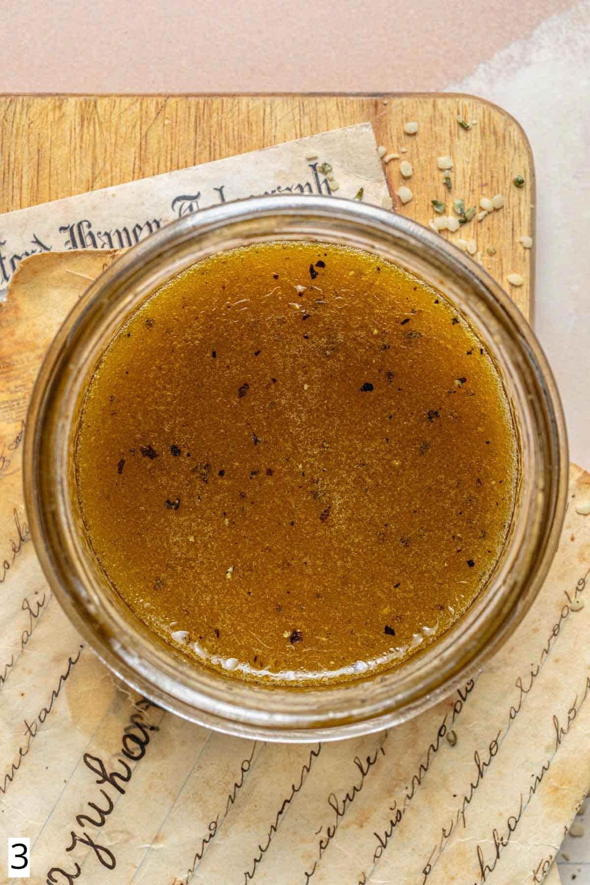 Salad dressing in a jar