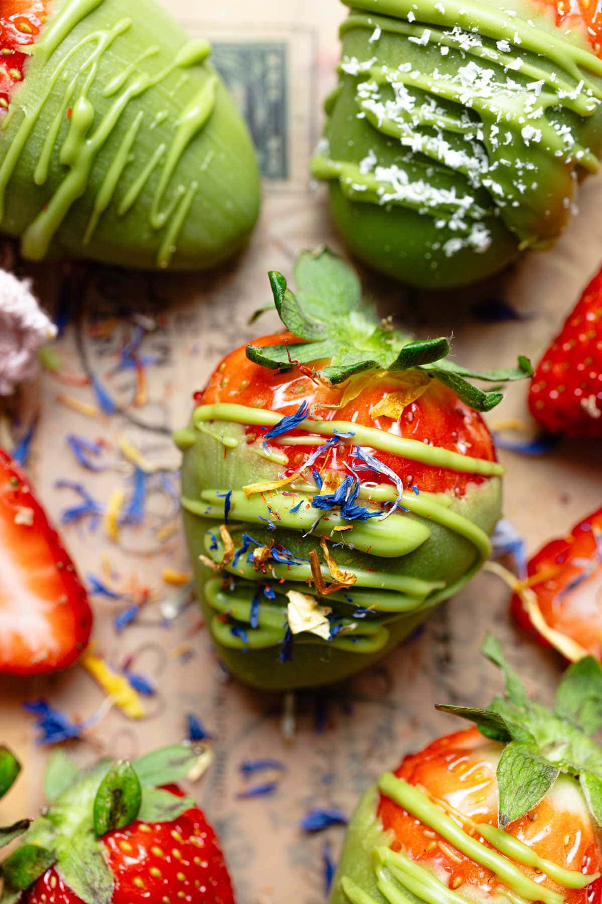 A close-up of a strawberry