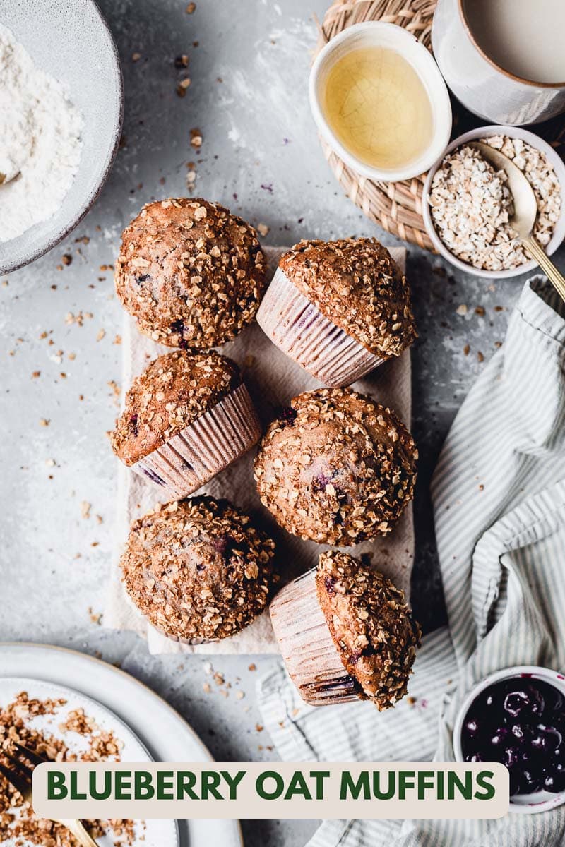 Six blueberry muffins