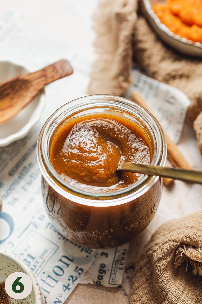 Pumpkin sauce in a glass jar
