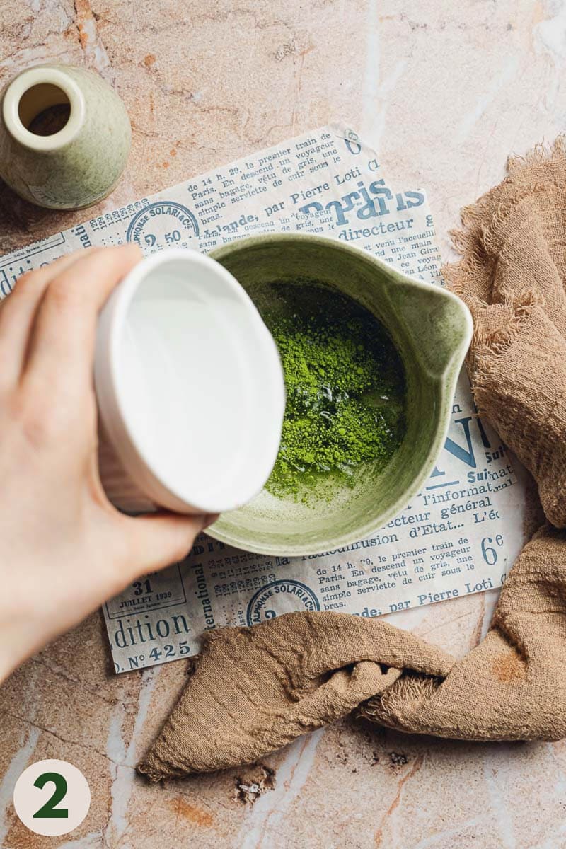 Water being poured into a bowl